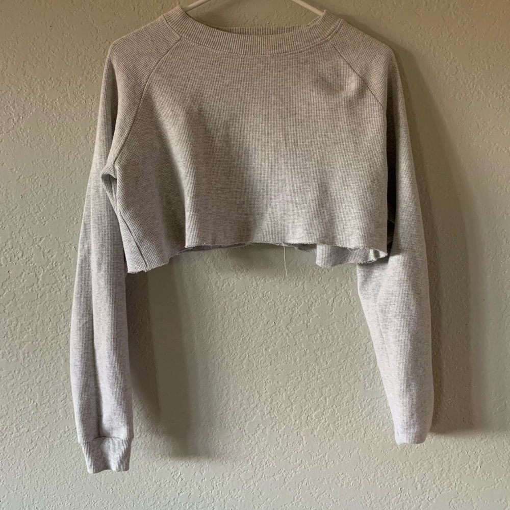 Cropped ribbed cream John galt, brandy Melville shirt